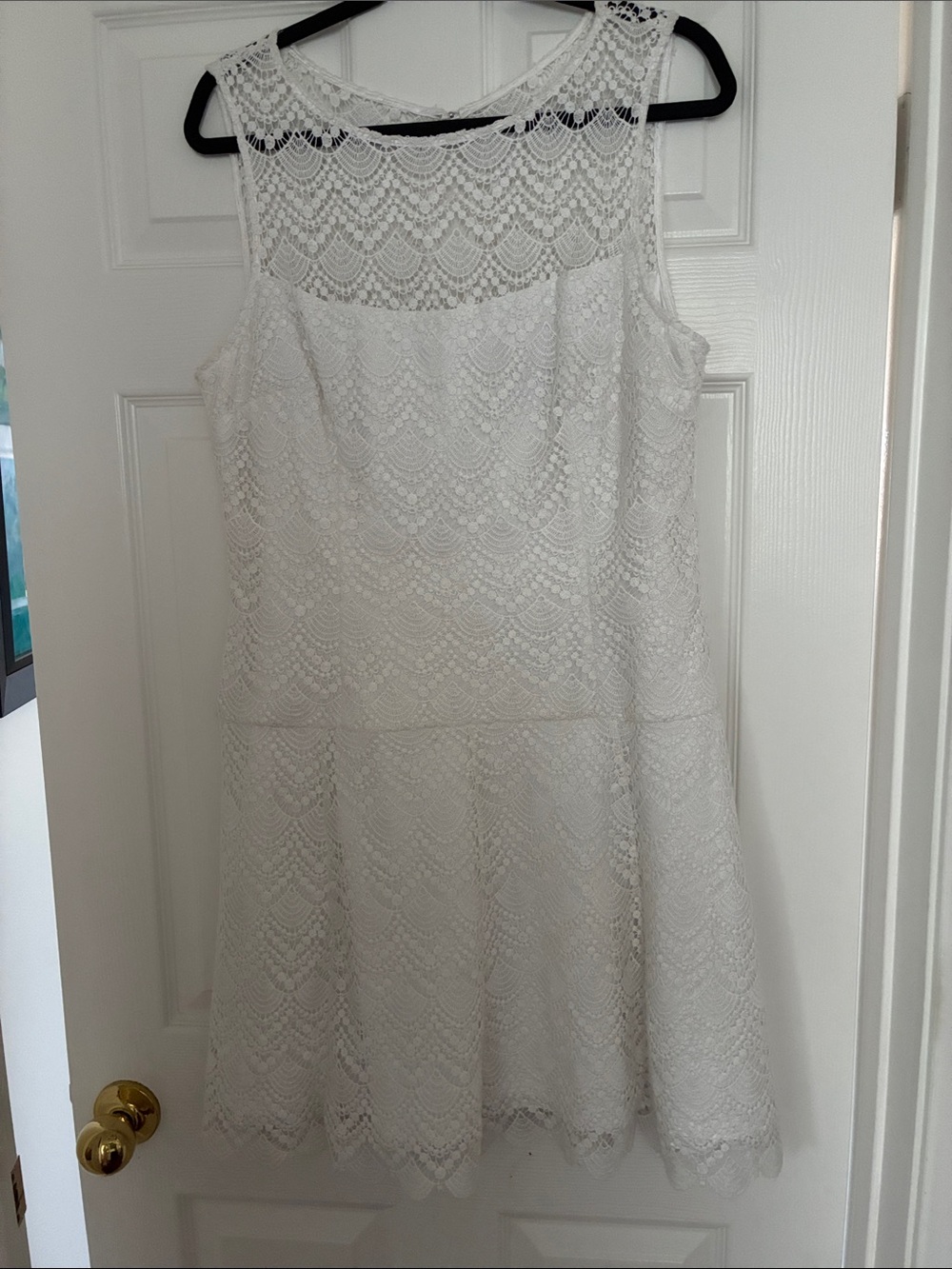 White House Black Market white crochet lace dress. Size 14. Never worn